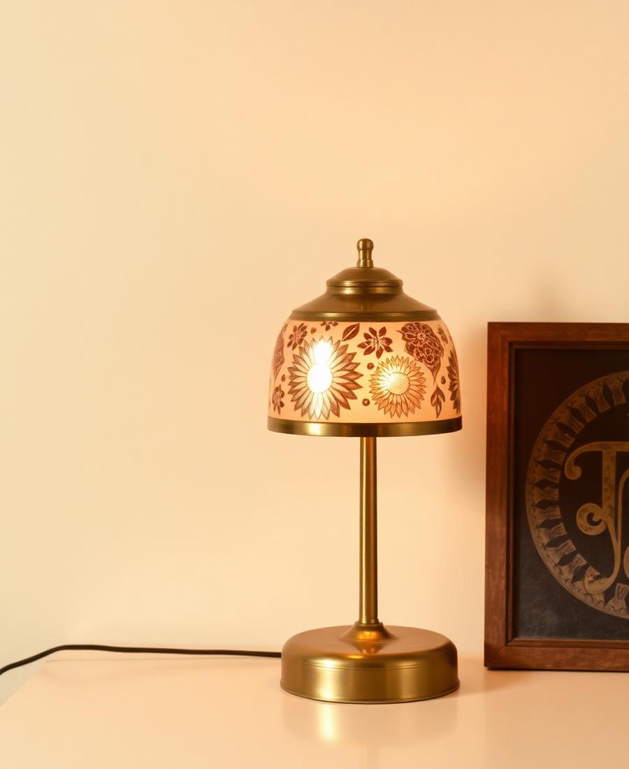 Etched Brass Lamp