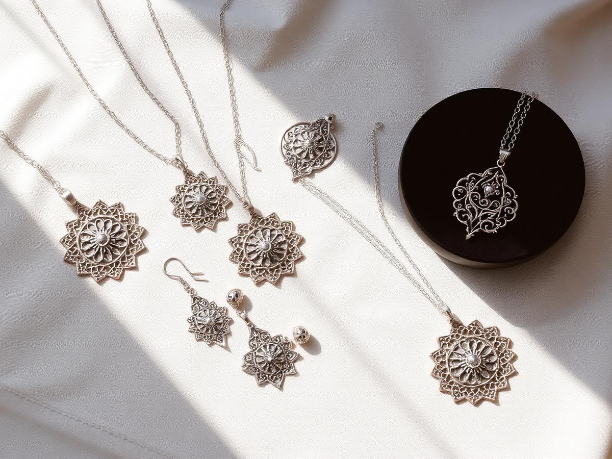 Silver filigree jewelry